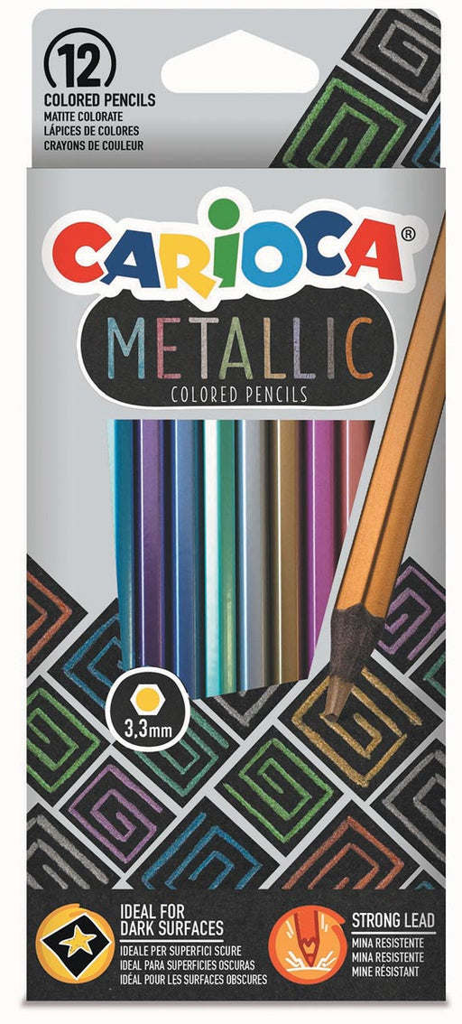 Carioca kleurpotlood Metallic, 12 stuks in een kartonnen etui 12 stuks, OfficeTown