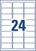 Avery witte etiketten QuickDry ft 63,5 x 33,9 mm (b x h), 2.400 stuks, 24 per blad 5 stuks, OfficeTown