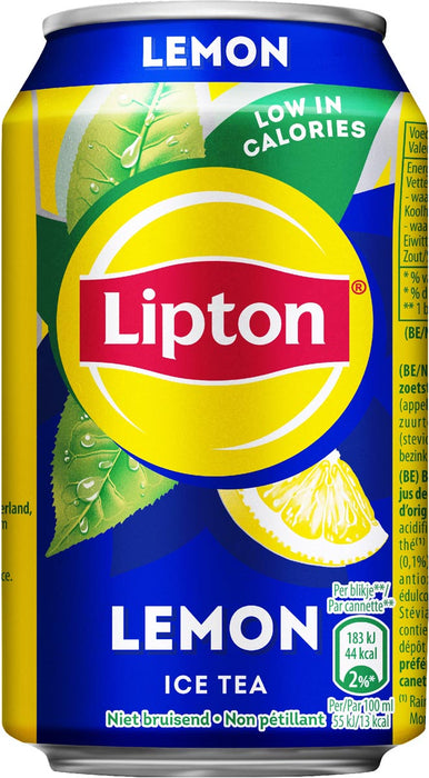 Lipton Ice Tea Lemon, 33 cl blik, 24 stuks per pak met statiegeld