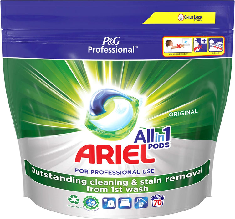 Ariel wasmiddel All-in-1 Regular, verpakking van 70 capsules