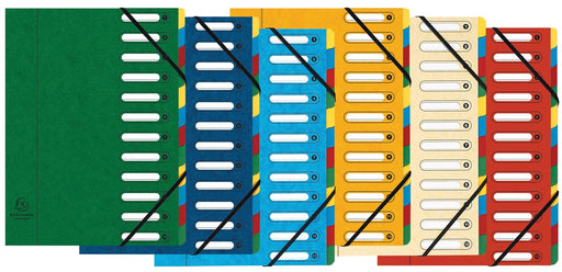 Exacompta voorordner Harmonika, 12 vakken, geassorteerde kleuren 6 stuks, OfficeTown