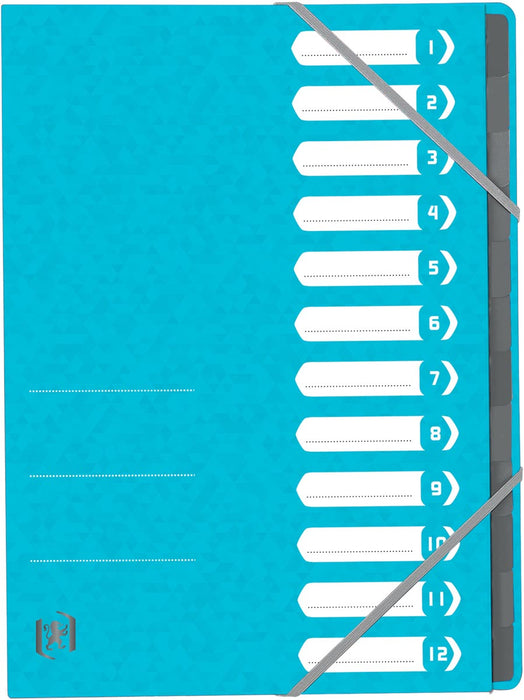 Elba Oxford Topbestand+ dossiermap, 12 vakken, met elastische sluiting, lichtblauw