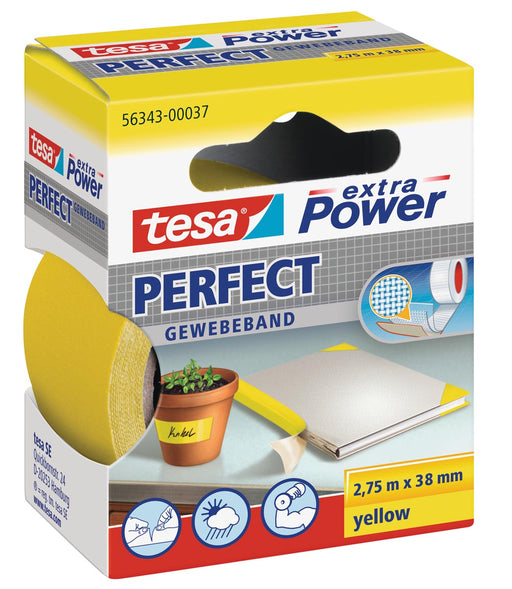 Tesa extra Power Pefect, ft 38 mm x 2,75 m, geel 6 stuks, OfficeTown