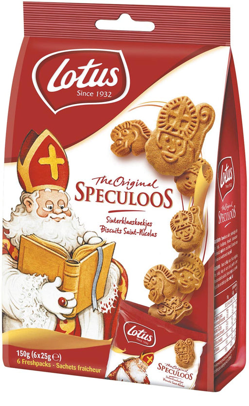 Lotus speculaaskoekjes, Sinterklaas, mini, pakje van 6 x 25g 16 stuks, OfficeTown