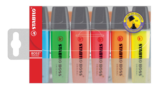 STABILO BOSS ORIGINAL markeerstift, etui van 6 stuks in geassorteerde kleuren 5 stuks, OfficeTown