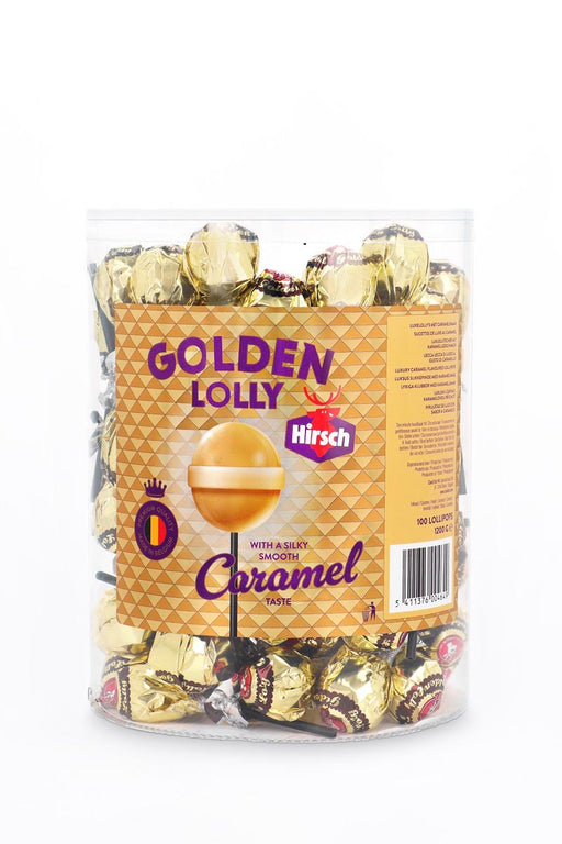 Hirsch Golden Lolly, 100 stuks, pot van 1,2 kg 100 stuks, OfficeTown