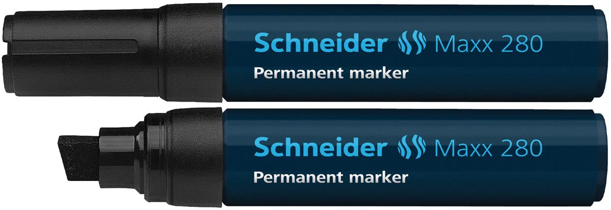 Schneider permanente marker Maxx 280 zwart 5 stuks met beitelvormige punt