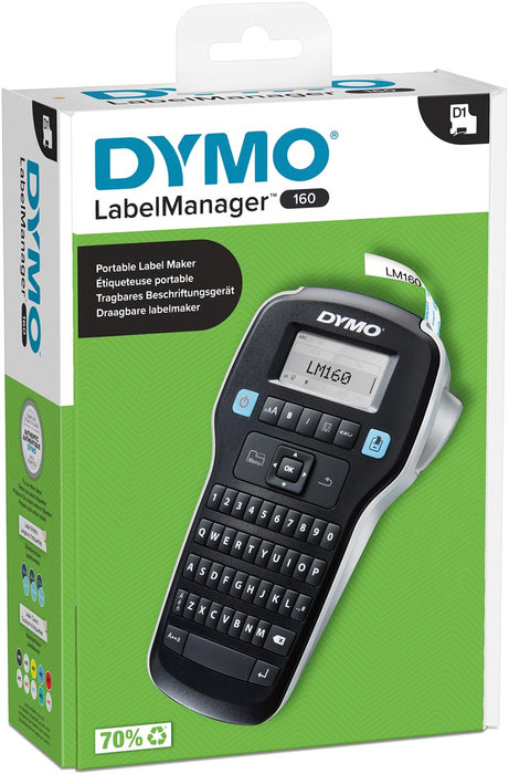 Dymo LabelManager 160P Beletteringsysteem met qwerty-toetsenbord en veelzijdige functies