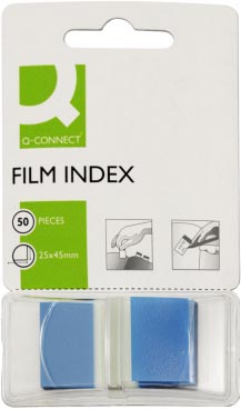 Q-CONNECT index, ft 25 x 45 mm, 50 tabs, blauw Q-CONNECT