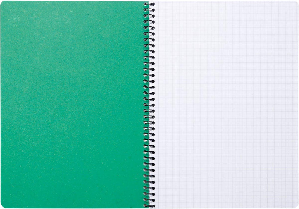 Clairefontaine FOREVER spiraalschrift, gerecycleerd, A4, 90g, 120 bladzijden, geruit 5 mm, groen 5 stuks -> Notitieboek Clairefontaine FOREVER gerecycled, A4, 90g, 120 pagina's, geruit 5 mm, groen 5 stuks