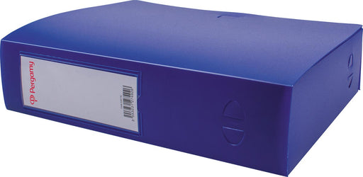 Pergamy elastobox, voor ft A4, uit PP van 700 micron, rug van 8 cm, blauw 12 stuks, OfficeTown