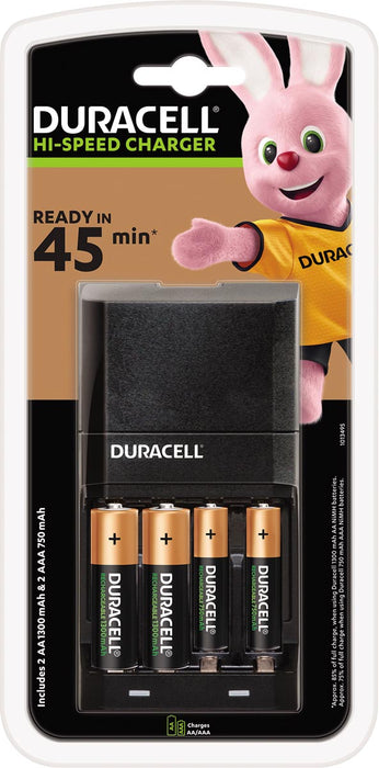 Duracell Hi-Speed Geavanceerde Batterijlader, inclusief 2 AA en 2 AAA batterijen