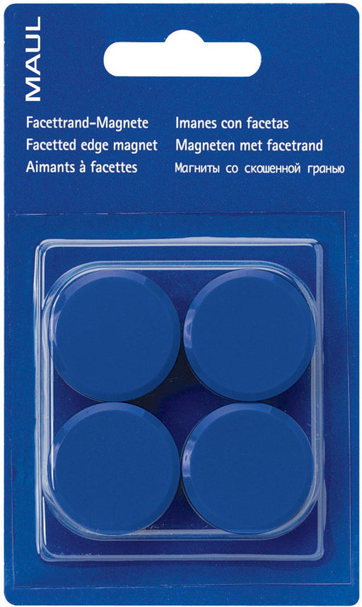 MAUL magneet Solid 20mm trekkracht 300gr blister 8 blauw 12 stuks, OfficeTown