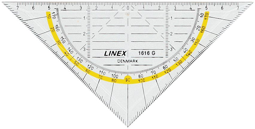 Linex geodriehoek 1616G, 16 cm 10 stuks