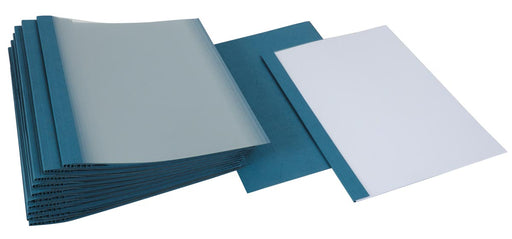 Pergamy thermische omslagen ft A4, 3 mm, pak van 100 stuks, lederlook, blauw 6 stuks, OfficeTown