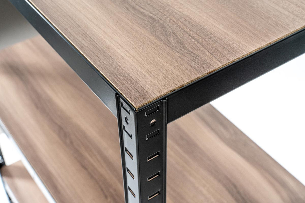 Avasco rek Home tafel, 88 x 90 x 45 cm, 3 legplanken, van metaal, zwart