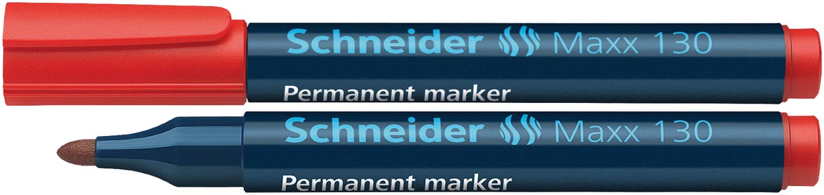 Schneider permanente marker Maxx 130 rood 10 stuks met ronde punt