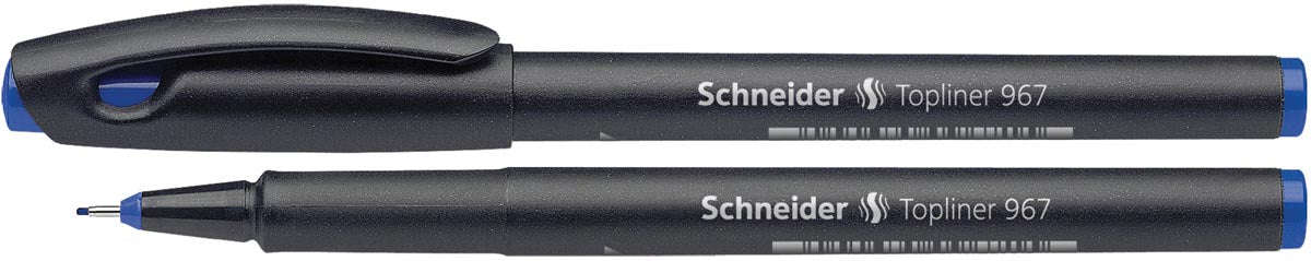 Schneider Fineliner Topliner 967 blauw 10 stuks - Fijnschrijver met 0,4 mm schrijfbreedte