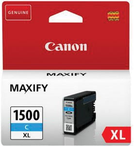Canon inktcartridge PGI-1500XL, 1.020 pagina's, OEM 9193B001, cyaan voor Maxify MB 2000 Series/2020/2050/2300 Series/2320/2350
