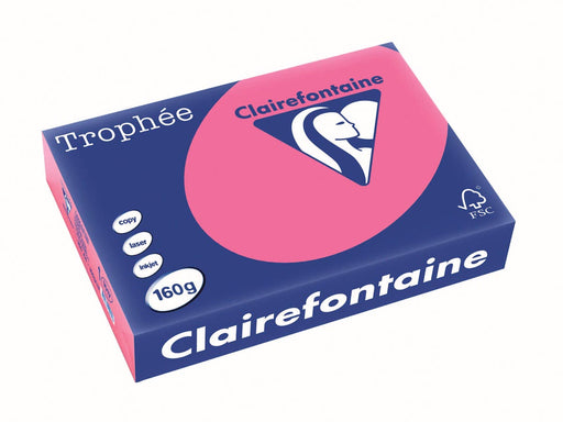 Clairefontaine Trophée Intens, gekleurd papier, A4, 160 g, 250 vel, fuchsia 4 stuks, OfficeTown
