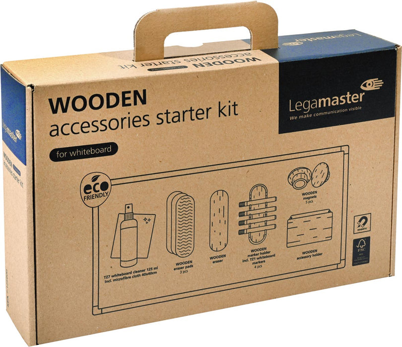 Houten startpakket voor whiteboards, doos