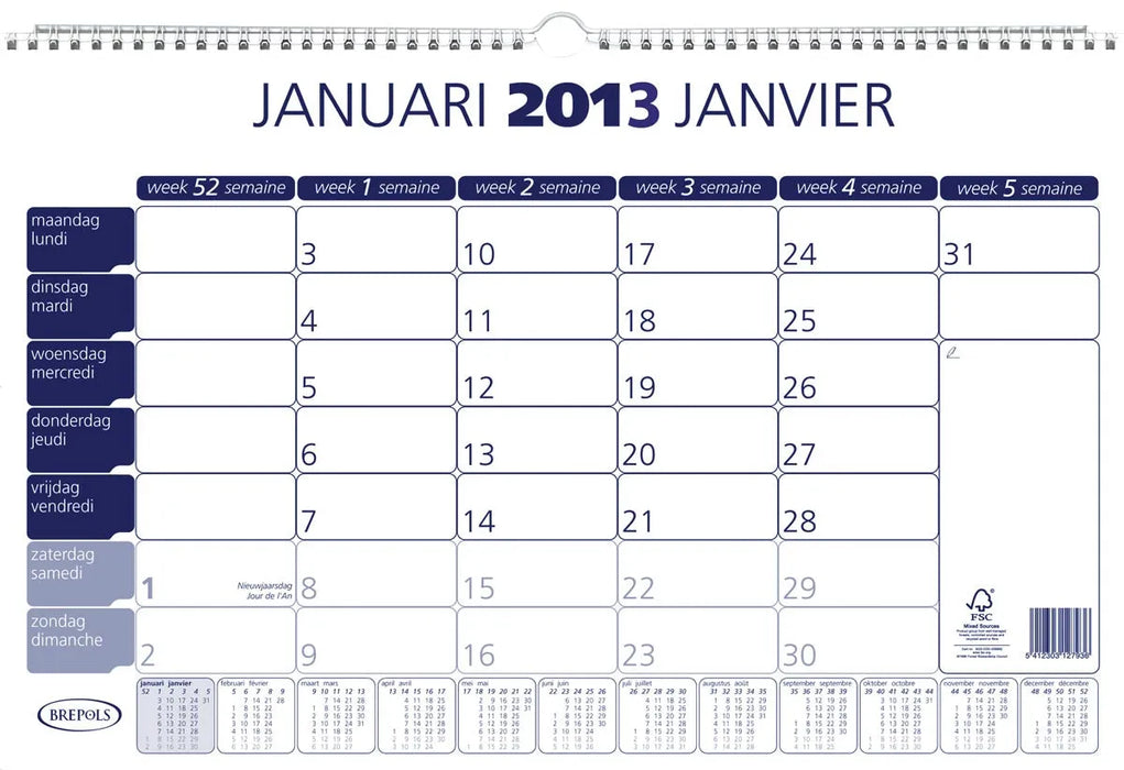 Brepols maandkalender, 2025, OfficeTown