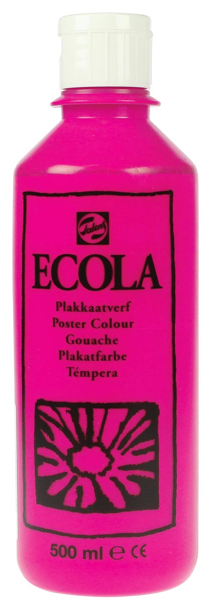 Talens Ecola plakkaatverf flacon van 500 ml, tyrisch roze (magenta) 6 stuks, OfficeTown