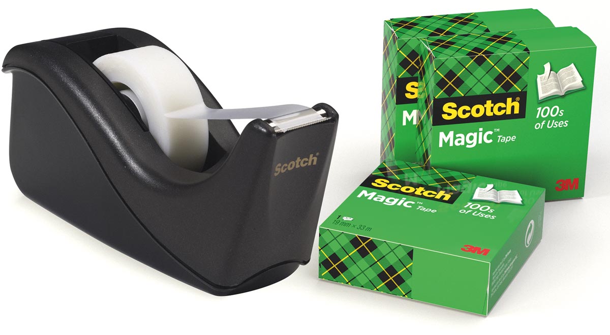 Scotch Plakbandhouder Twee-Ton Zwart