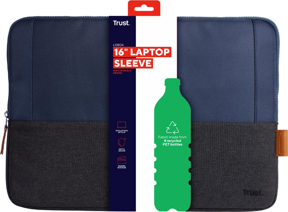 Vertrouw op laptoptas voor 16 inch laptops, blauw