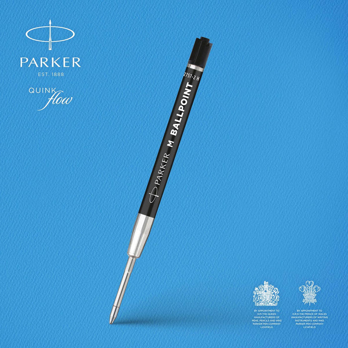 Parker ECO balpen navulling, medium, zwart, 20 stuks