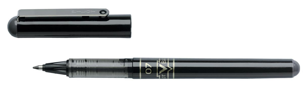 Vloeibare-inkt roller Vball 07, zwart met metalen punt