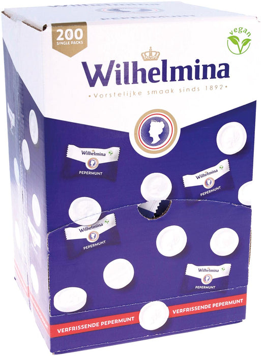 Fortuin Wilhelmina pepermunt, enkele dispenser van 200 stuks met duurzame palmolie