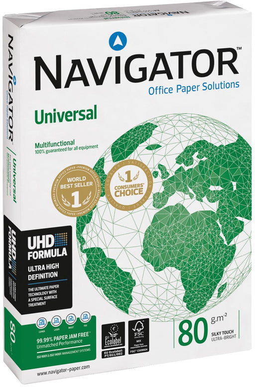 Navigator Universal printpapier ft A4, 80 g, pak van 500 vel 5 stuks, OfficeTown