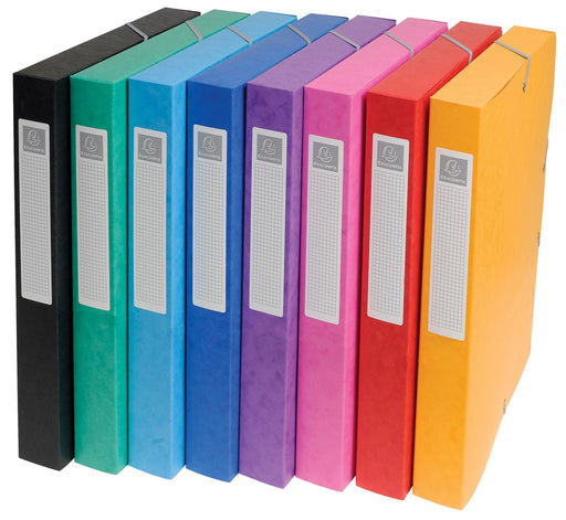 Exacompta elastobox Exabox 8 geassorteerde kleuren: geel, rood, roze, paars, blauw, turquoise, groen e... 8 stuks, OfficeTown