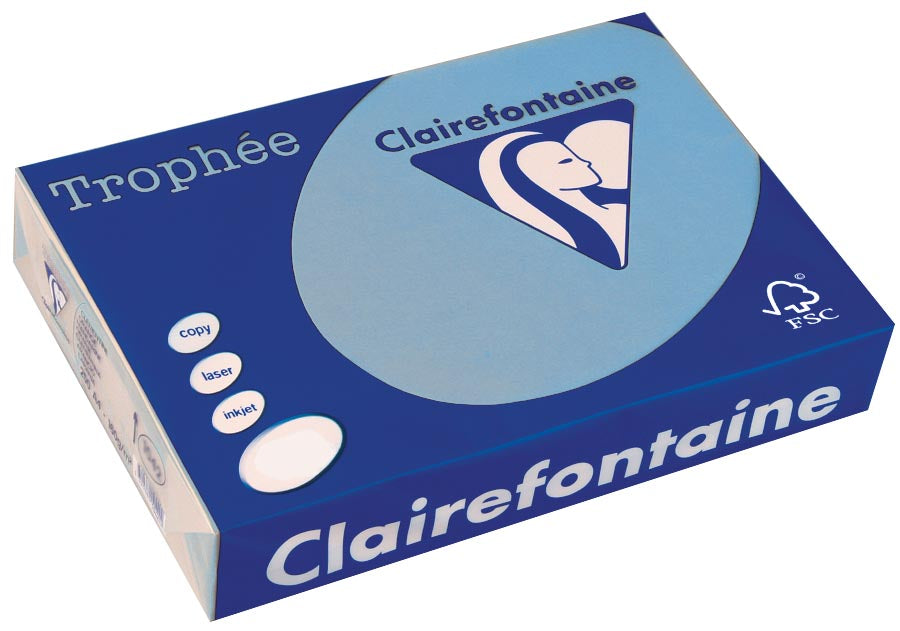 Clairefontaine Trophée Intens, gekleurd papier, A3, 80 g, 500 vel, koningsblauw 5 stuks