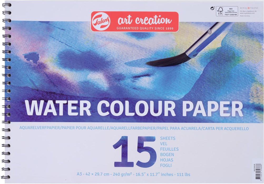 Talens Art Creation aquarelblok, 240 g/m², A3-formaat, 15 vel, 3 stuks