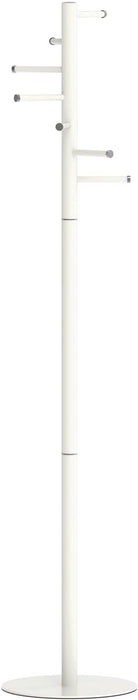 kapstok Caurus metaal, wit RAL9010, 7 ophangrails, hoogte 177 cm
