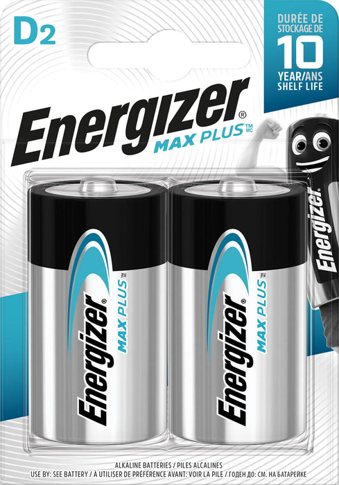 Energizer Max Plus D Batterijen, 2 stuks op blister