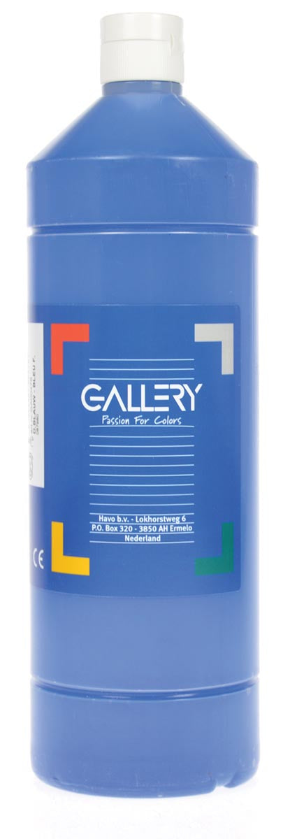 Gallery plakkaatverf, flacon van 1 l, donkerblauw 6 stuks, OfficeTown