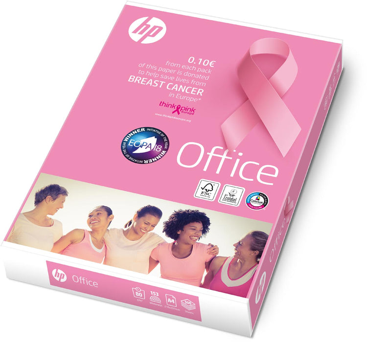 HP Office Roze Ream kopieerpapier, ft A4, 80 g, pak van 500 vel 5 stuks