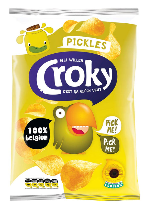 Croky chips pickles, zakje van 100 gram 12 stuks, OfficeTown