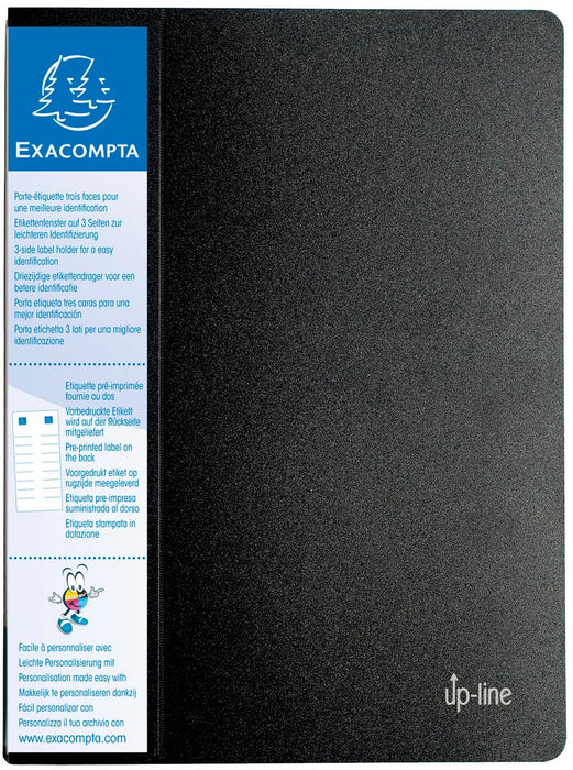 Exacompta showalbum met etikethouder voor ft A4, uit harde PP, 60 showtassen, zwart