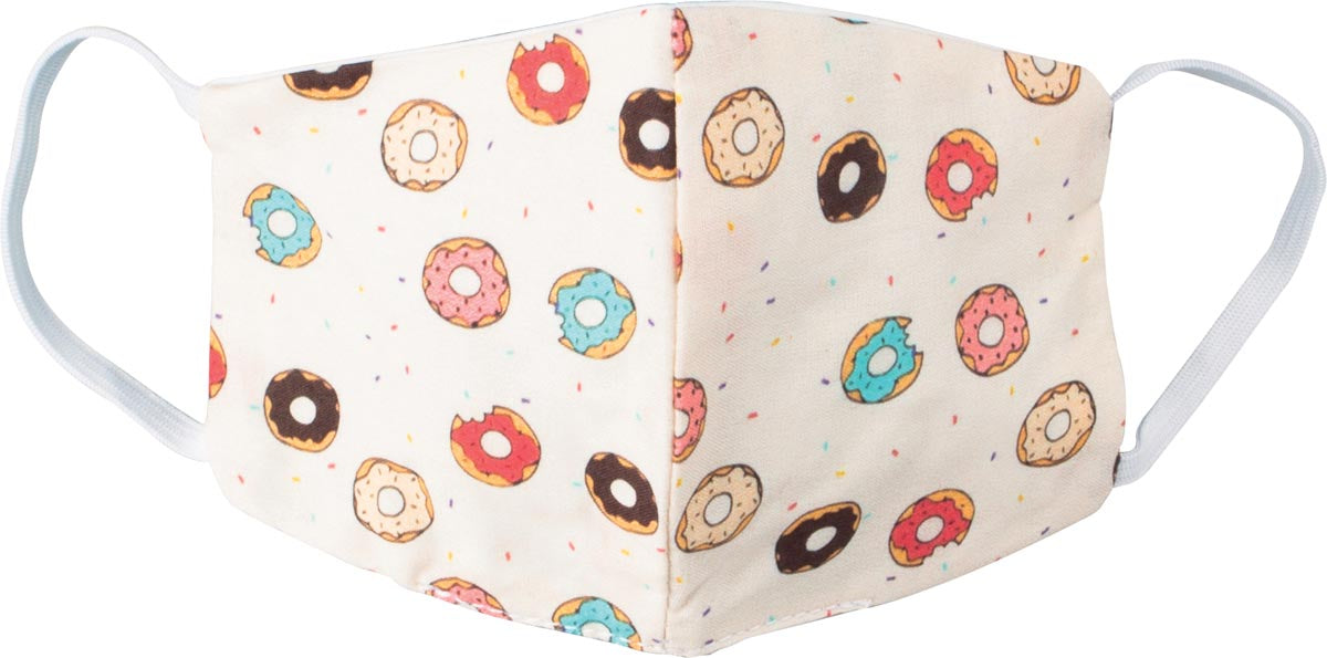 Wasbaar mondmasker, donut party motief, maat: kinderen, pak van 5 stuks 120 stuks, OfficeTown