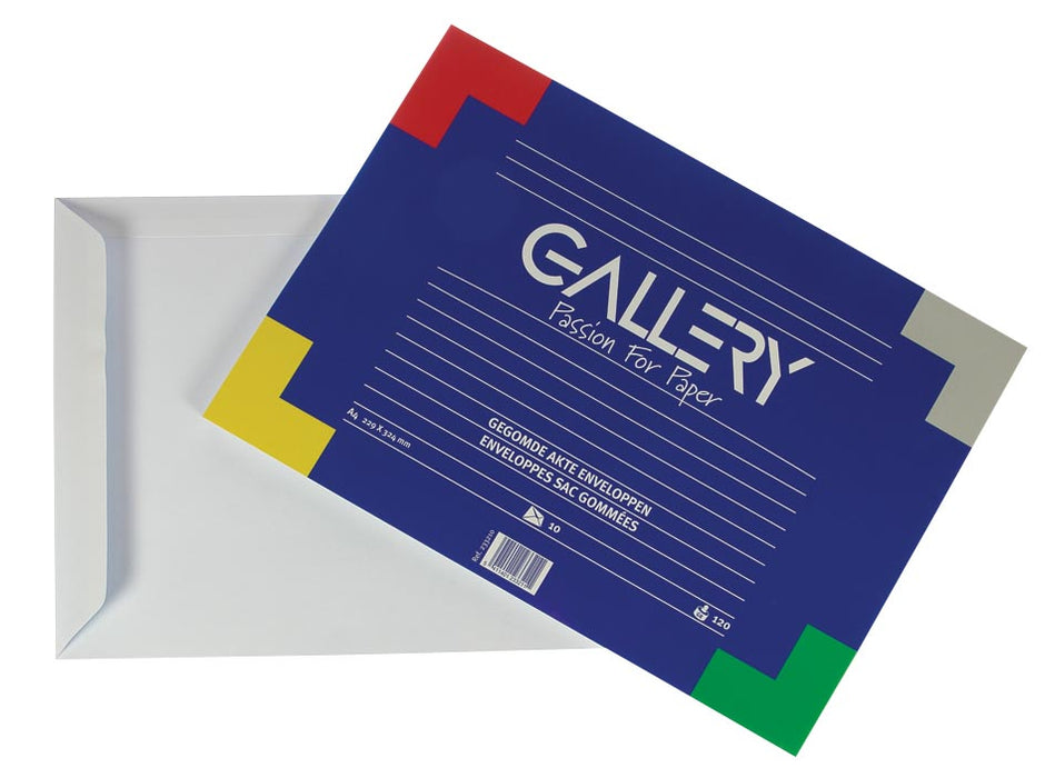 Galerij enveloppen ft 229 x 324 mm, gegomd, binnenzijde blauw, pak van 10 stuks 25 stuks