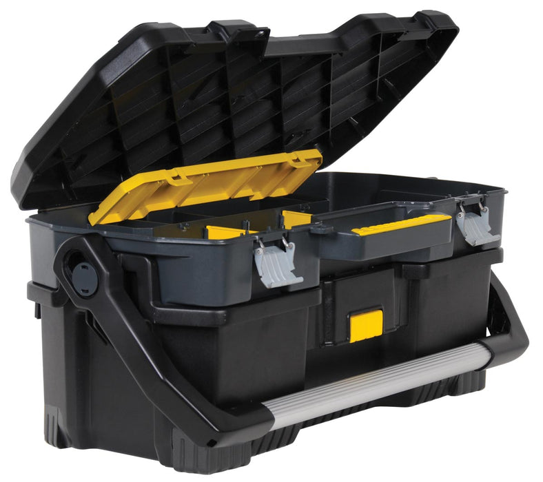 Stanley gereedschapskoffer 24 inch, zwart 3 stuks met vergrendelbare bovenkant
