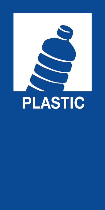 V-Part magneetsticker voor afvalbak PLASTIC, blauw