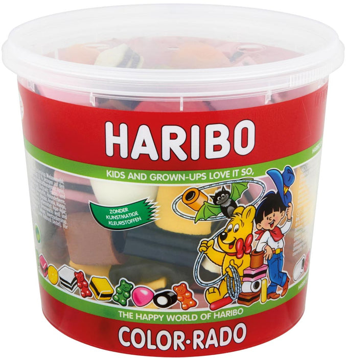 Haribo snoepgoed, emmer van 650 g, Color-Rado 6 stuks