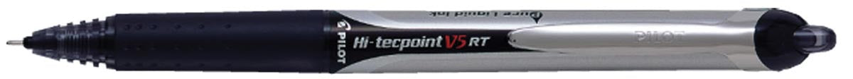 Pilot Roller Hi-Tecpoint V5 RT Retractable, schrijfbreedte 0,25 mm, zwart 12 stuks