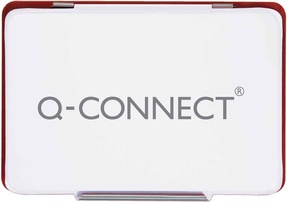 Q-CONNECT stempelkussen in metalen doosje, ft 110 x 70 mm, rood