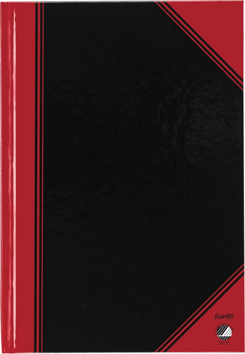 Bantex notitieboekje, ft A6, 192 bladzijden, gelinieerd, rood en zwart 6 stuks